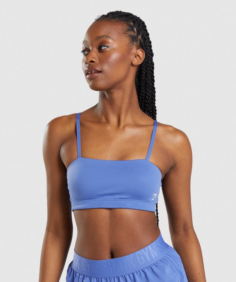 Women\'s Gymshark Bandeau Sports Bra Blue | CA 15360A